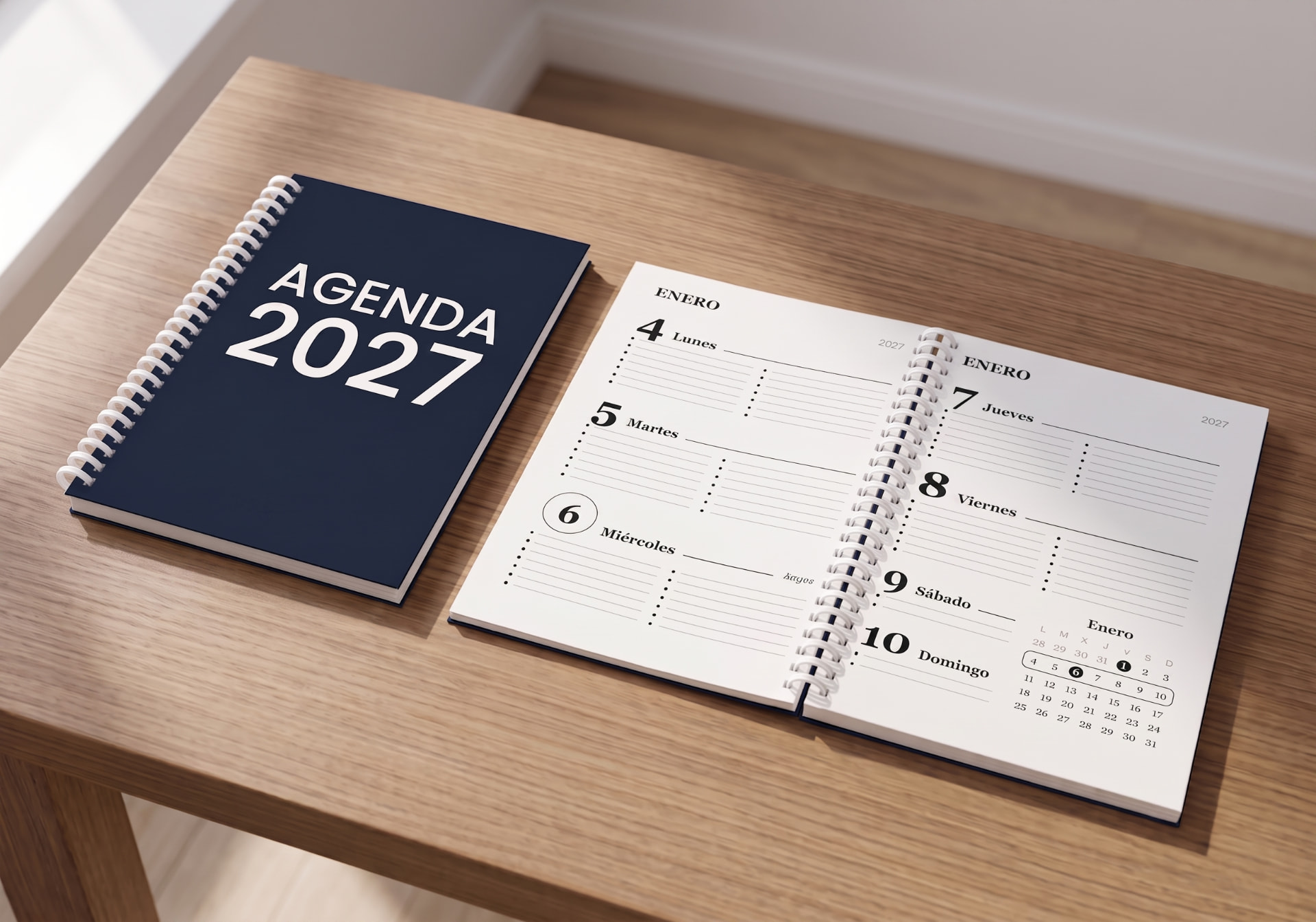 Interior prediseñado de la agenda 2027 de Printcolorweb